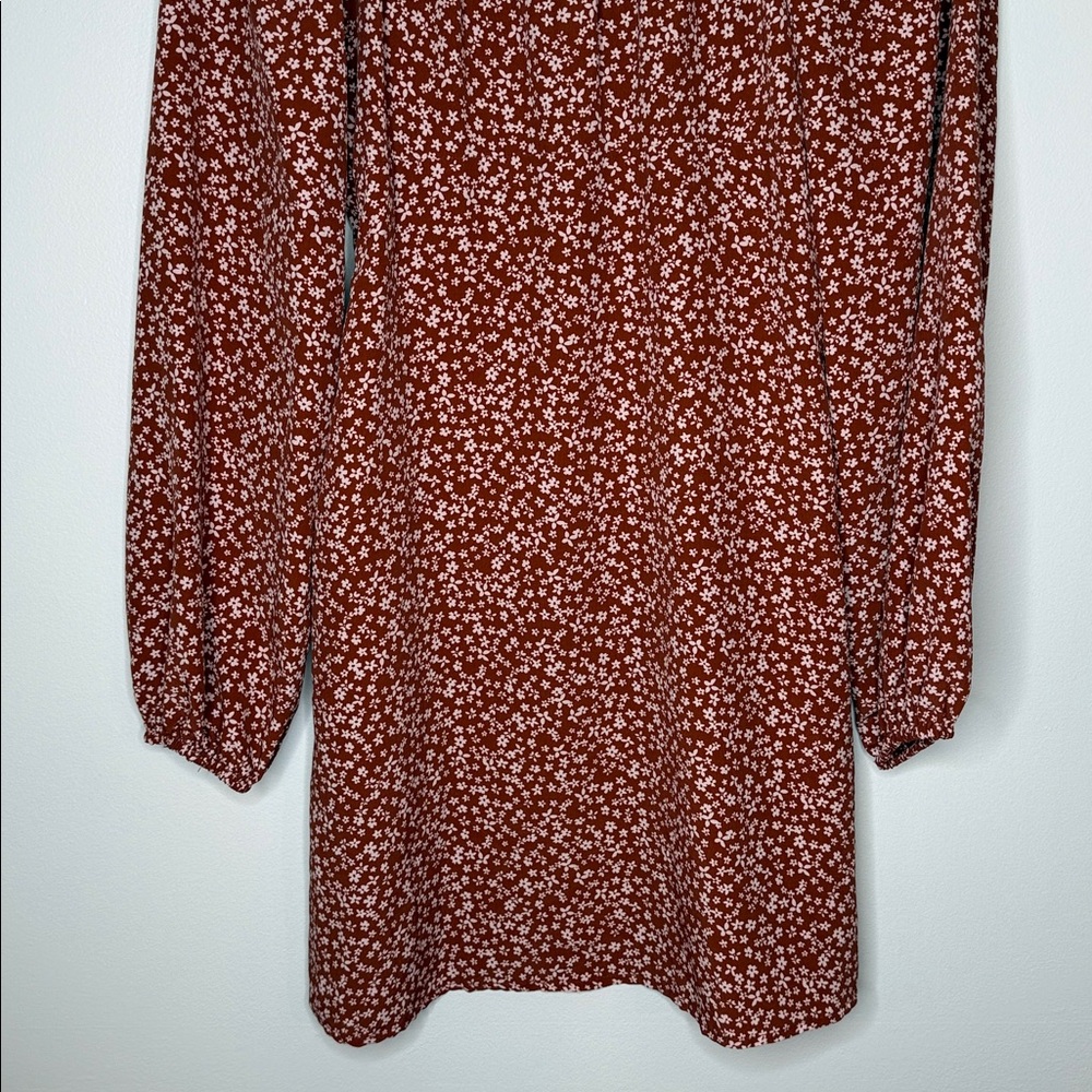 Lush cinnamon floral peasant mini dress size medium - Picture 8 of 10